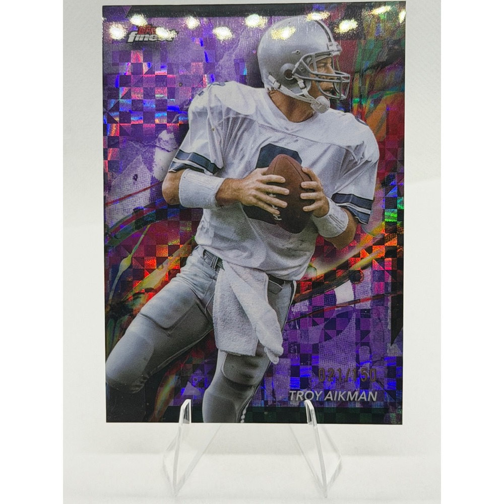 2024 Topps Finest Troy Aikman Field Generals Sky Blue Refractor /150